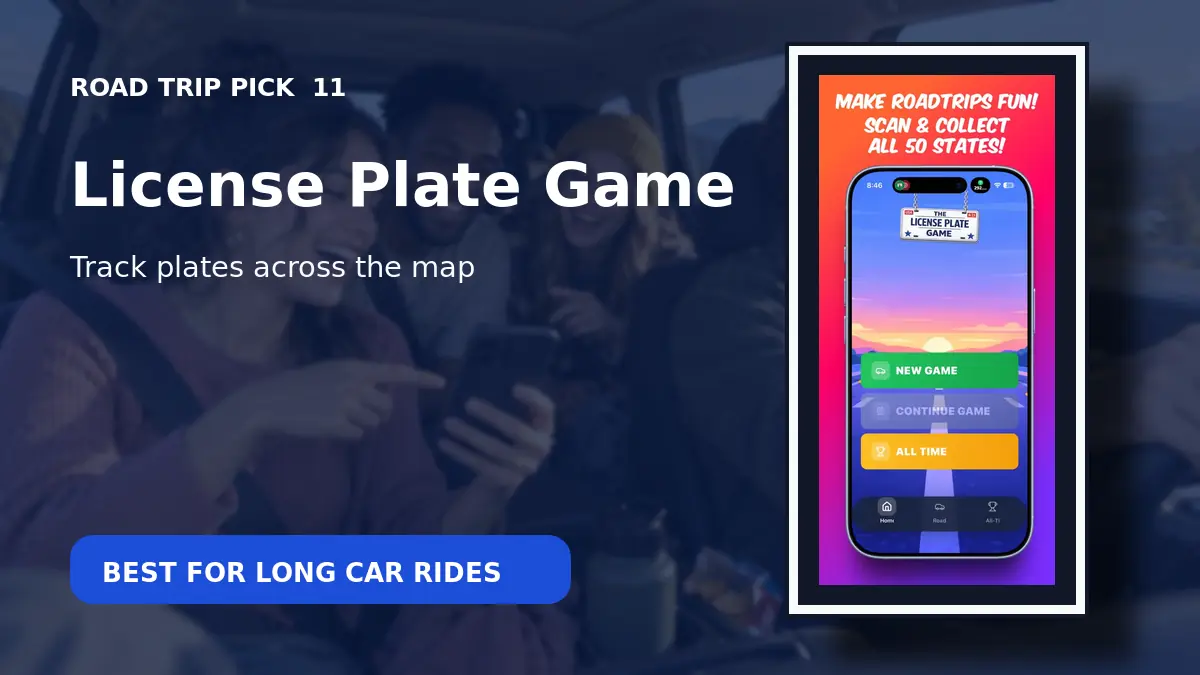 License Plate Game app for tracking plates seen on an interstate road trip