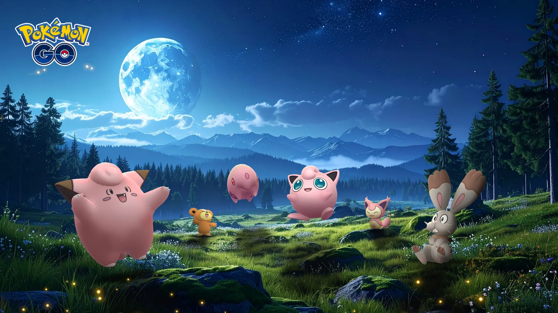 Dancing in the Moonlight event banner featuring Clefairy and a full moon background