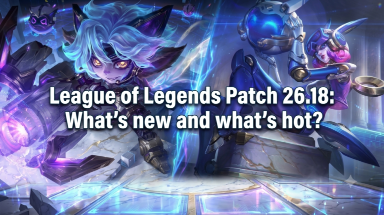 Splash art featuring Immortalized Legend Tristana and Risen Legend Orianna side-by-side with patch title text.