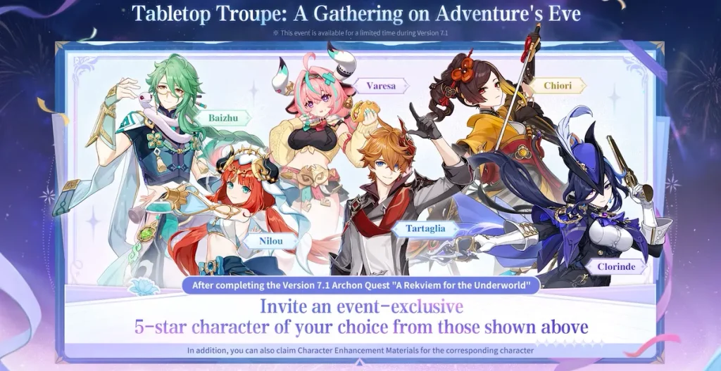 Limited 5-Star Character selection pool for the Genshin Impact sixth anniversary.