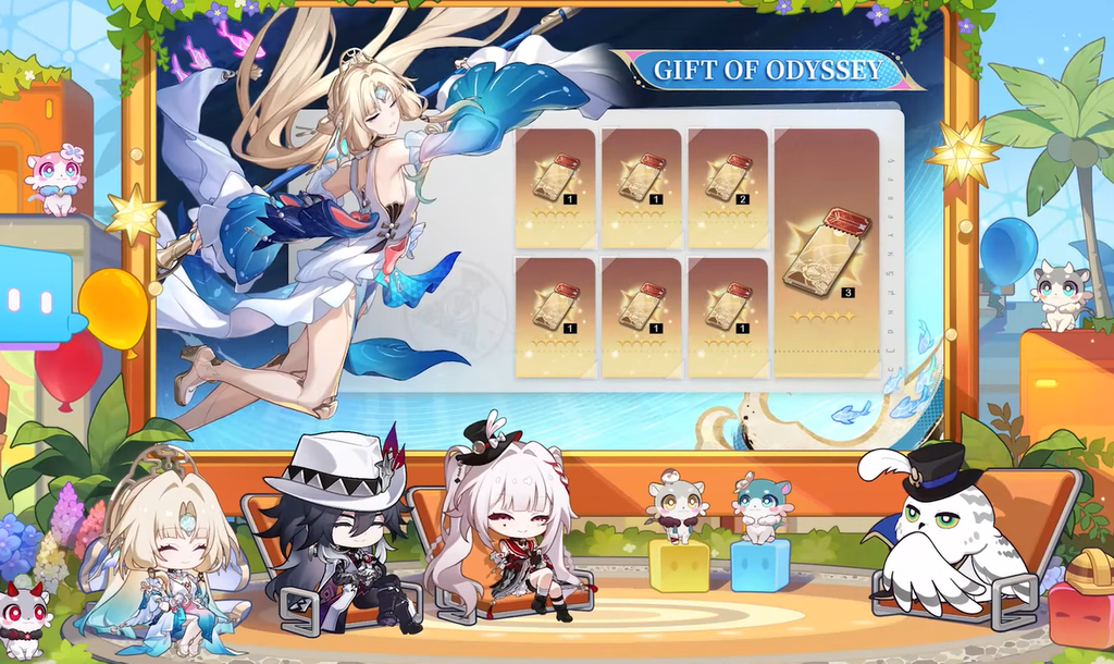 Gift of Odyssey 7-day login event screen offering 10 Star Rail Special Passes