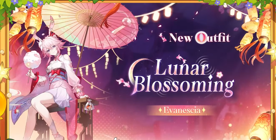 Evanescia wearing the "Lunar Blossoming" character outfit