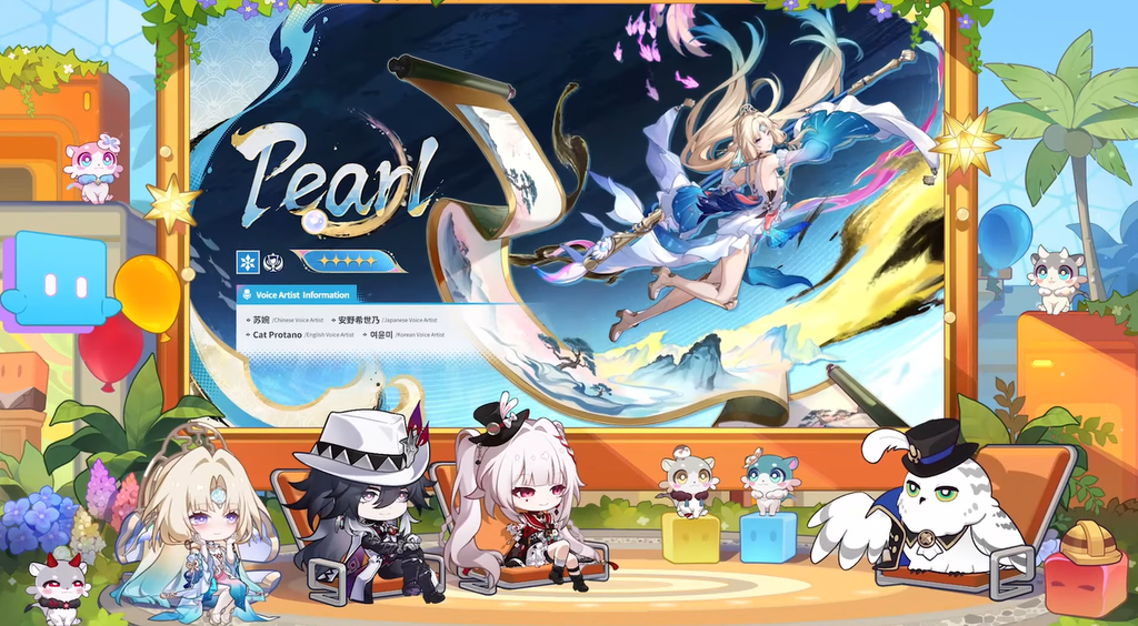 Pearl official artwork displaying her character design and Ice Elation path icon