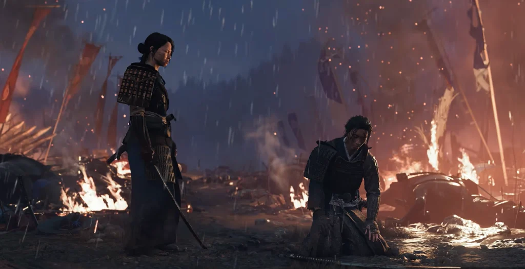 Atsu and Nagato during the Battle of Sekigahara in Ghost of Yōtei