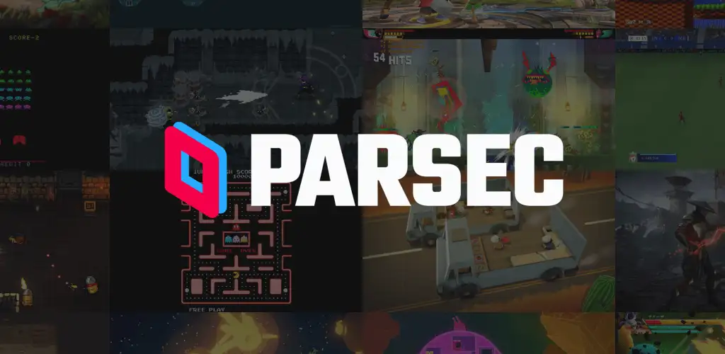 Parsec low-latency remote desktop and PC game streaming software logo interface