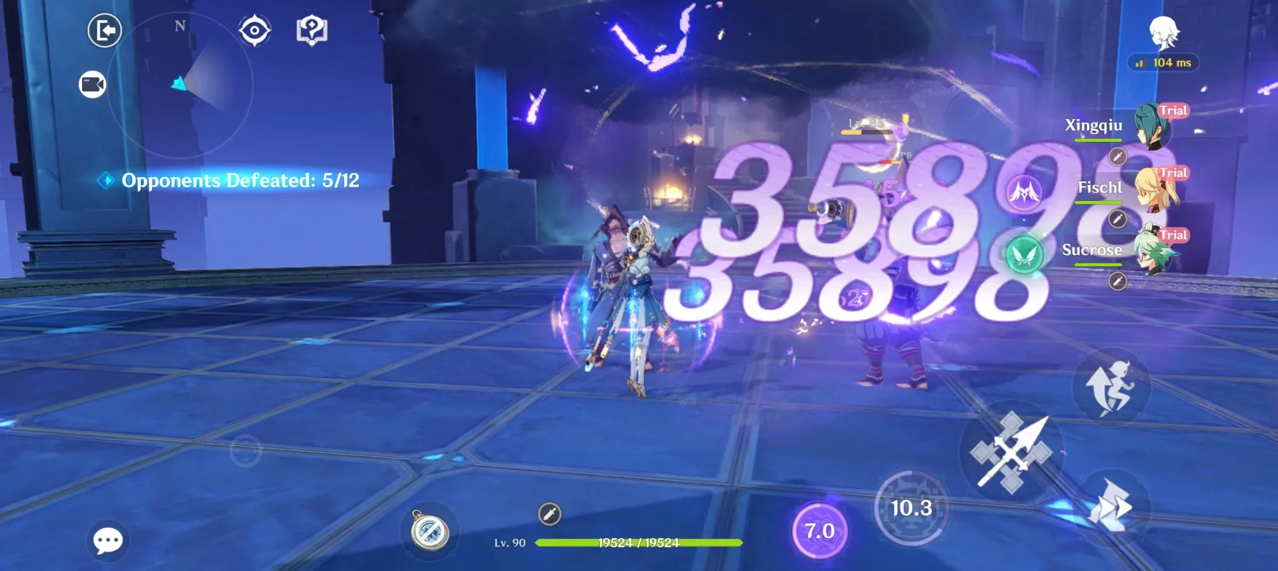 Ineffa casting an elemental ability in Genshin Impact combat