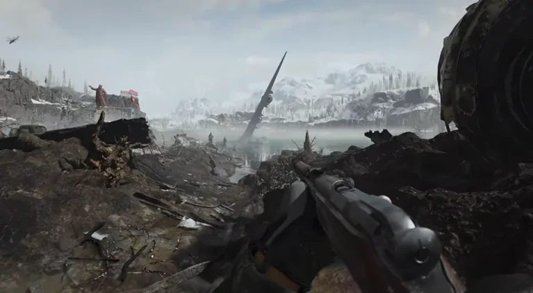 Modern Warfare 4 Stranded mission at a snowy aircraft crash site