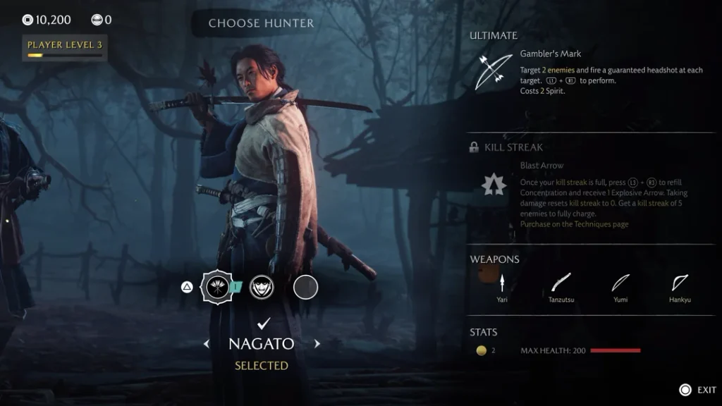 Nagato weapon showcase in Ghost of Yōtei Most Wanted combat mode