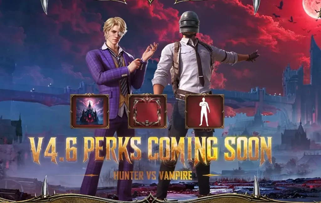 PUBG Mobile update 4.6 Midnight Hunters featured art showing a hunter facing a vampire