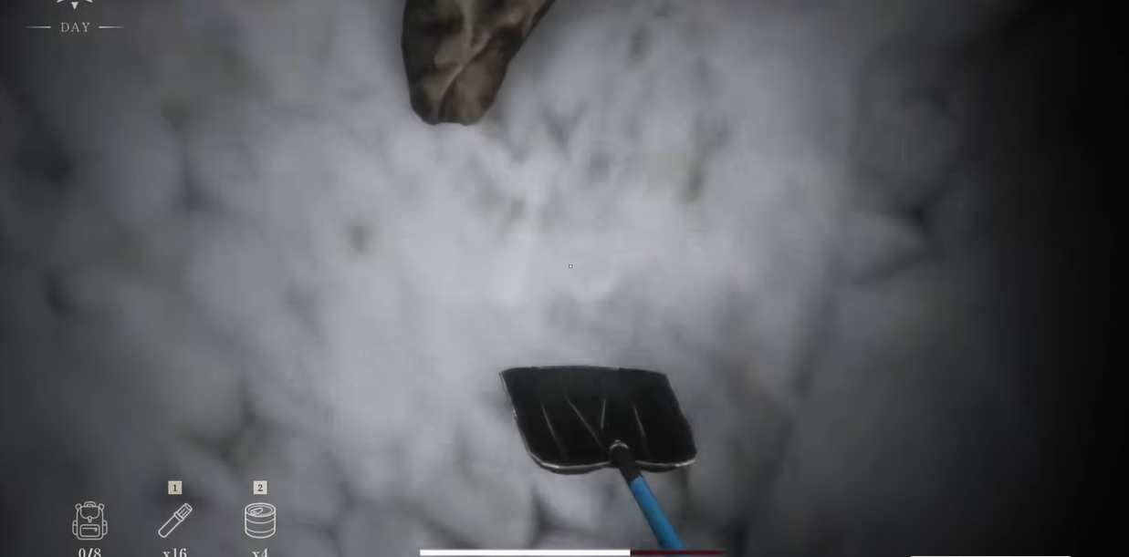 Snowed Under game shovel upgrade interface and equipment